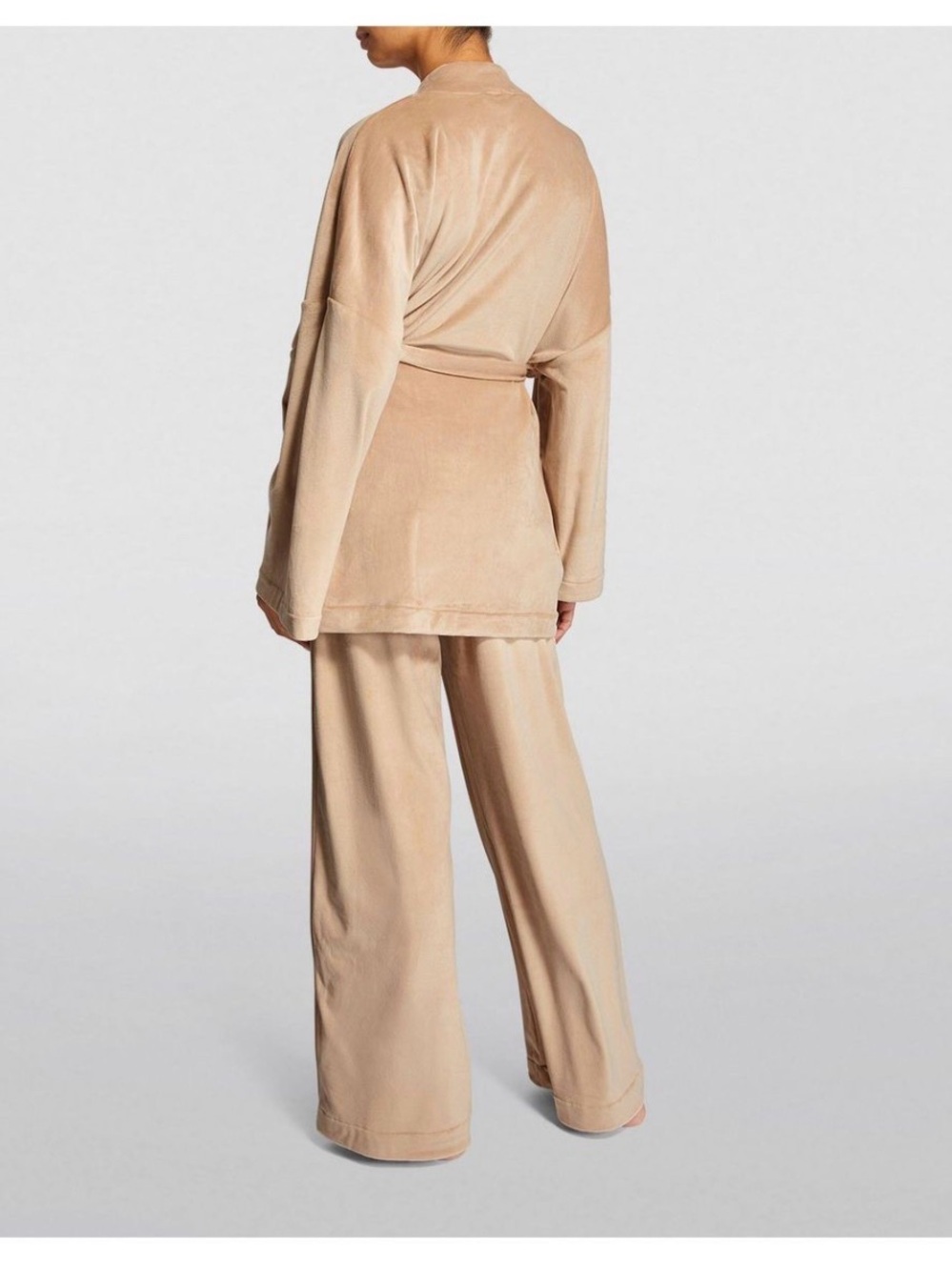 SKIMS Beige Cozy Lounge Set - Jacket & Wide Leg Pants